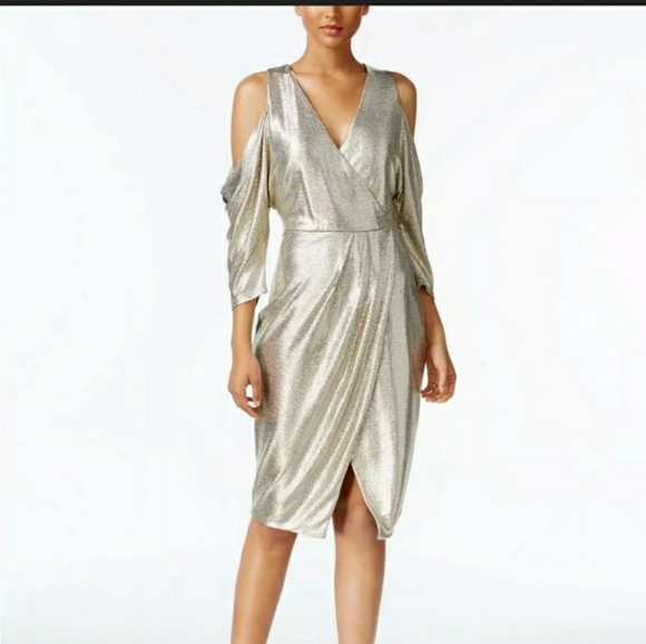 RACHEL Rachel Roy Dresses & Skirts - NWT rachel Roy gold silver wrap dress medium nye